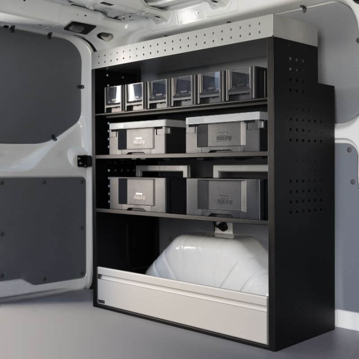 Aménagement PROVAN (gauche ou droite) avec mallettes pour Opel Vivaro 2014-2019 (photo générique) - côté
