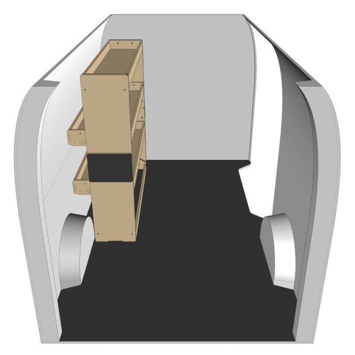 Rohholzregal links Seitenansicht Nissan NV250 2019-2021