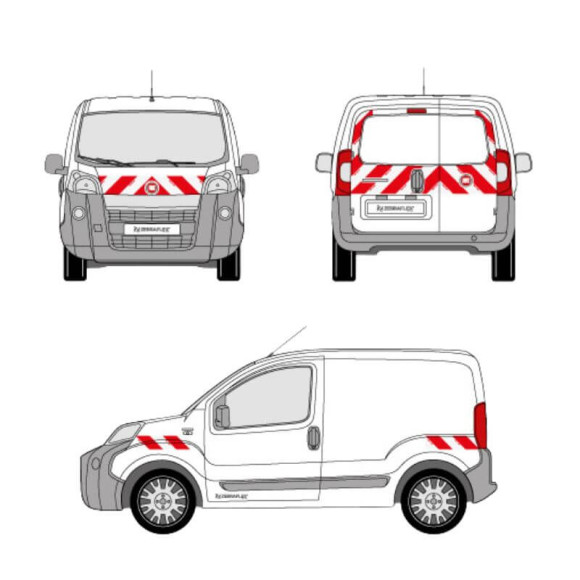 Markierungskit - Fiat Fiorino Flügeltüren. Vorgeschnittene, aufklebbare Streifen Markierungskit - Fiat Fiorino Flügeltüren. Vorgeschnittene, aufklebbare Streifen