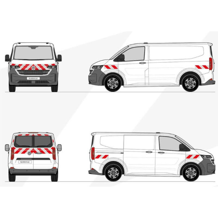 Markierungskit - Volkswagen Transporter T7 Flügeltüren. Vorgeschnittene, aufklebbare Streifen