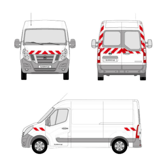 Markierungsset - Nissan NV400 Flügeltüren. Vorgeschnittene Klebestreifen zum Aufkleben Markierungsset - Nissan NV400 Flügeltüren. Vorgeschnittene Klebestreifen zum Aufkleben