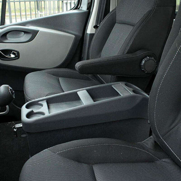 Console centrale pour Volkswagen Transporter - vue installée dans un utilitaire Console centrale pour Volkswagen Transporter - vue installée dans un utilitaire