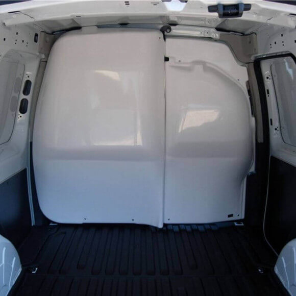 Cloison de séparation Renault Kangoo - 2 coques pivotantes qui se posent sur cloison grillagée d'origine pivotante Cloison de séparation Renault Kangoo - 2 coques pivotantes qui se posent sur cloison grillagée d'origine pivotante