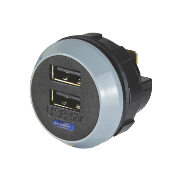 Runde USB-Buchse - 2 Ausgänge