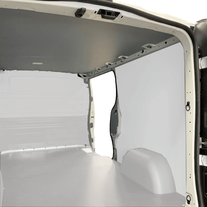 Grauer Deckenschutz für Citroen Berlingo Van 2018+ Beispiel auf Renault Trafic. Der Zuschnitt wird spezifisch für Ihr Modell sei
