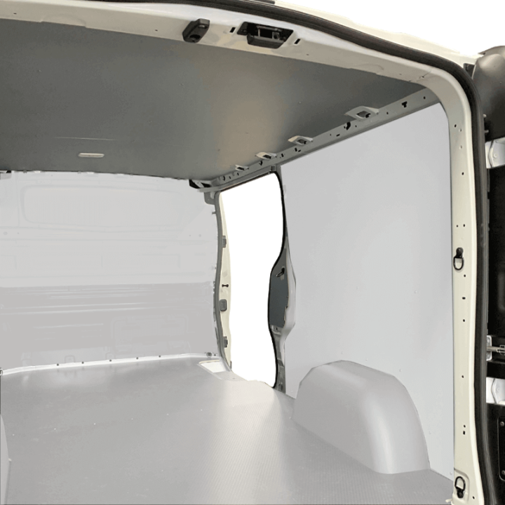 Grauer Deckenschutz für Toyota Proace City. Beispiel auf Renault Trafic. Der Zuschnitt wird spezifisch für Ihr Modell sein