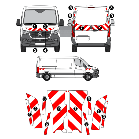 Kit de balisage Mercedes Sprinter Kit de balisage Mercedes Sprinter