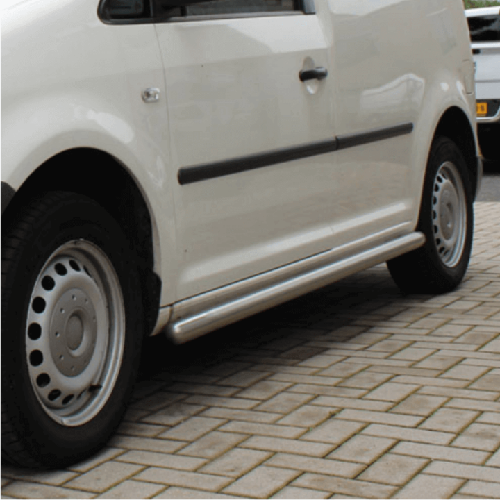 Barres latérales de protection pour Fiat Doblo en inox brossé.