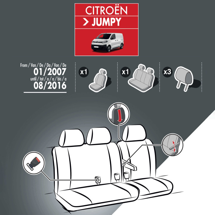 Housses de siège en simili cuir -  Peugeot Expert 2016+