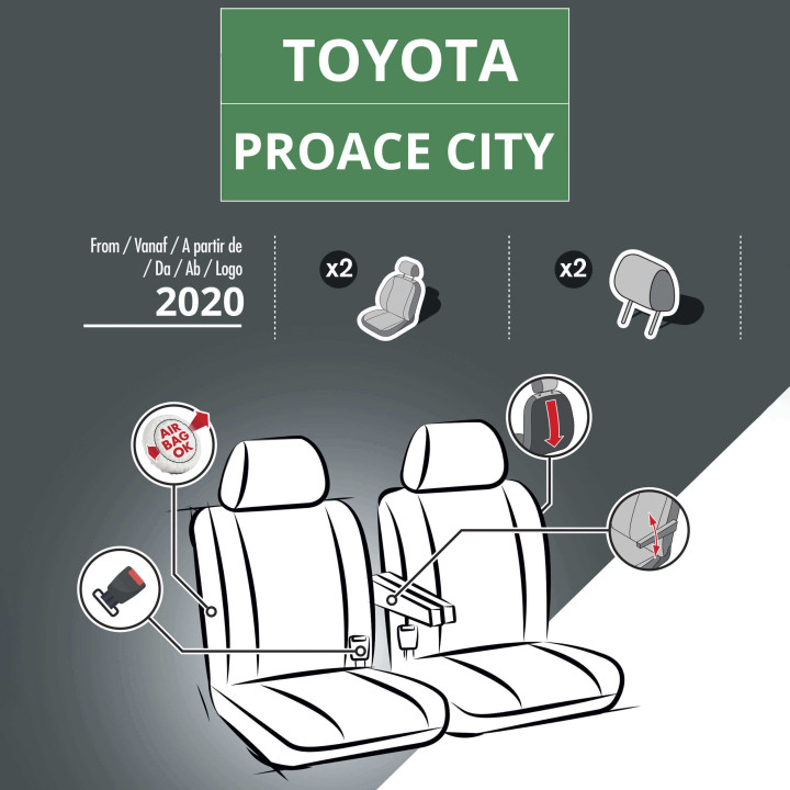Housses de siège en simili cuir -  Peugeot Partner 2018+