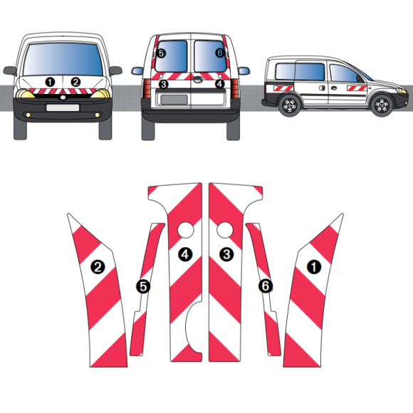 Kit de balisage - Opel Combo portes battantes. Bandes adhésives 3M pré-découpés prêtes à poser Kit de balisage - Opel Combo portes battantes. Bandes adhésives 3M pré-découpés prêtes à poser