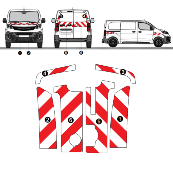 Kit de balisage Opel Vivaro 2019+ bandes adhésives 3m Kit de balisage Opel Vivaro 2019+ bandes adhésives 3m