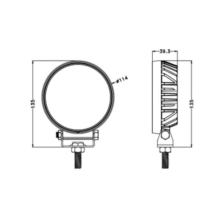 Phare orientable de travail 24 LED dimensions