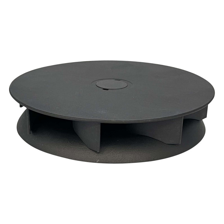 Flacher rotierender Dachentlüfter, schwarz