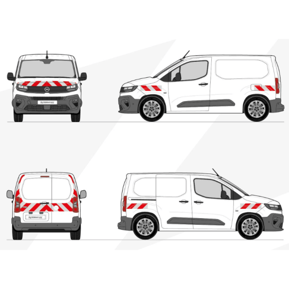 Kit de balisage - Opel Combo 2024+ Bandes adhésives pré-découpés prêtes à poser Kit de balisage - Opel Combo 2024+ Bandes adhésives pré-découpés prêtes à poser