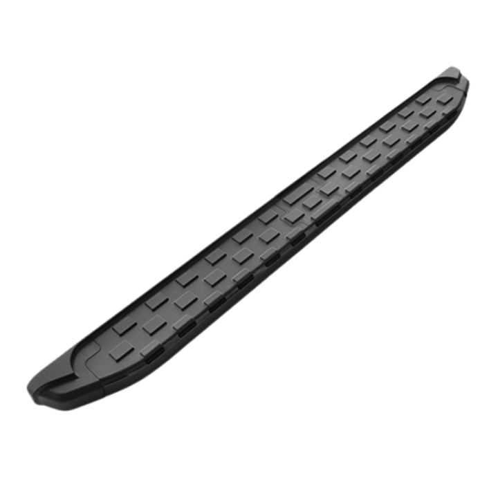 Feste Seitentrittbretter mit Aluminiumbeschichtung und kompletter schwarzer Kunststoffveredelung